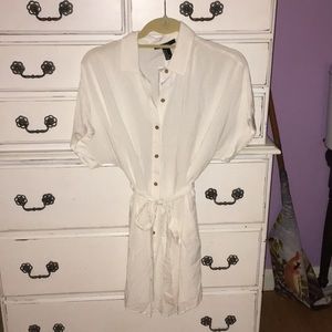 white button up oversized shirt dress